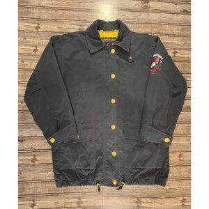 Escada Navy Quilt Jacket size S Two-Way Zip Gold Lining made in Germany vintage